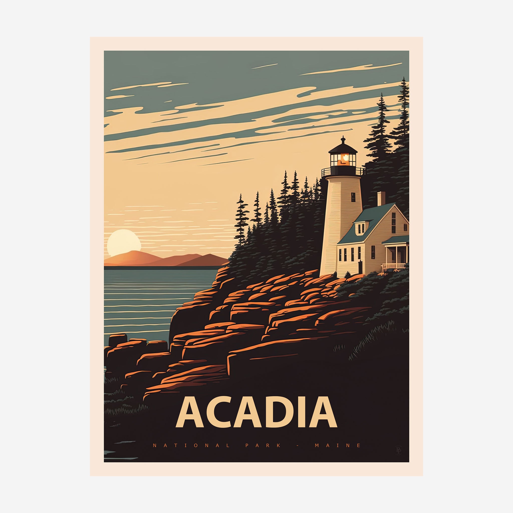 Acadia National Park, Maine Travel Poster