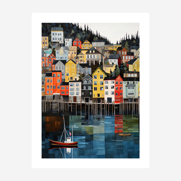 Ketchikan, Alaska Whimsical Folk Art Print