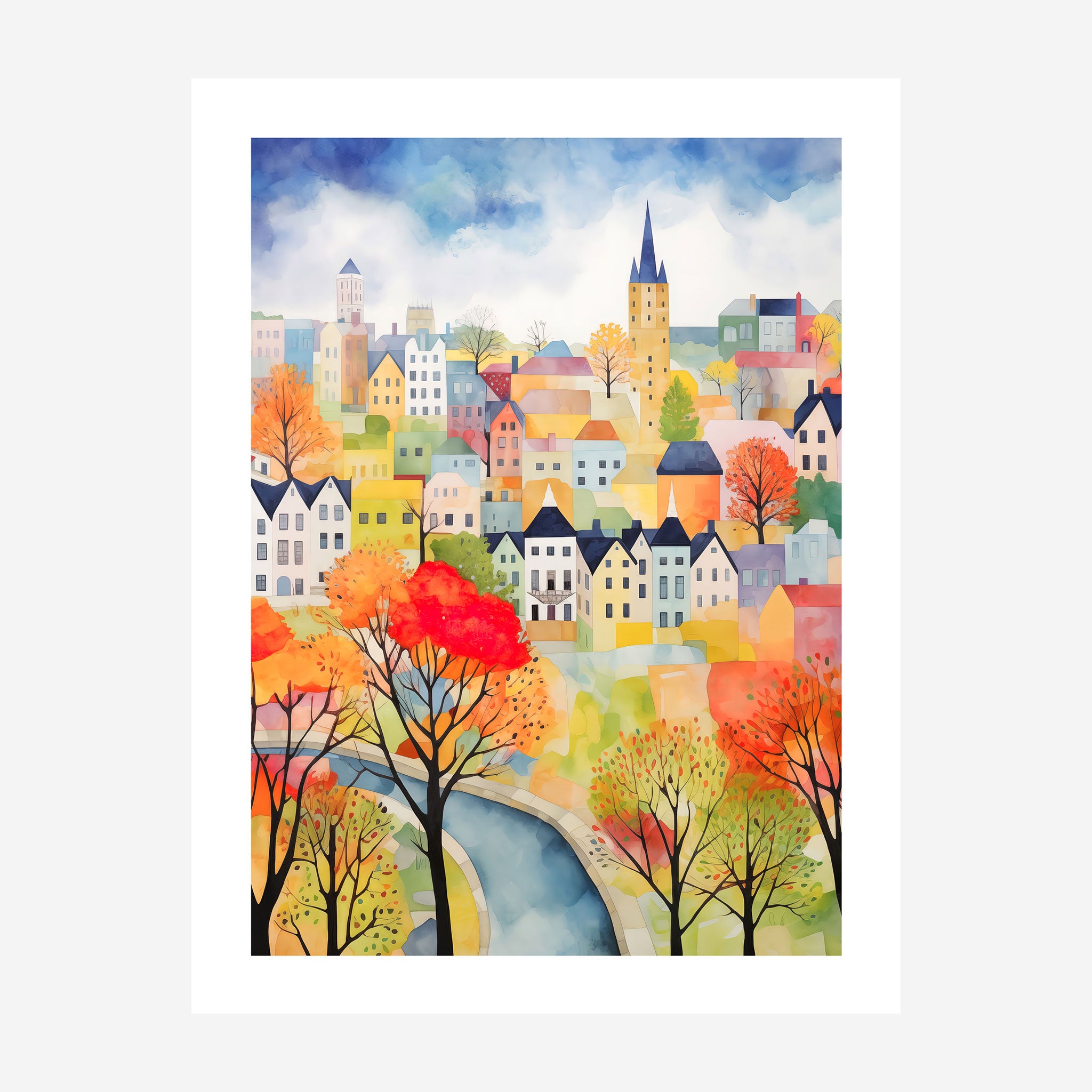 Ann Arbor Whimsical Folk Art Print