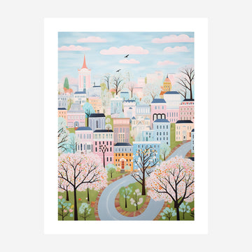 Arlington, Virginia Whimsical Folk Art Print