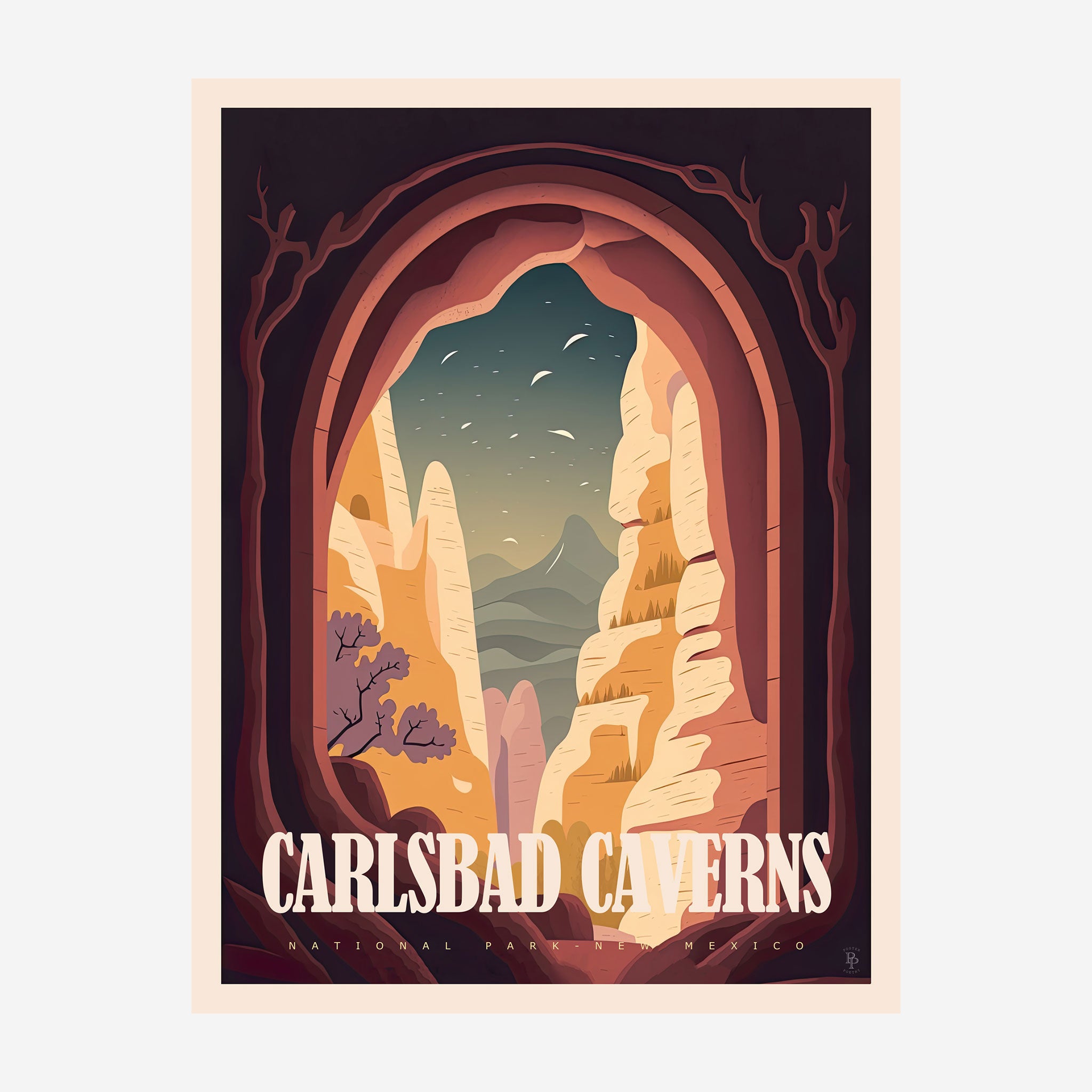 Carlsbad Caverns National Park, New Mexico Travel Poster