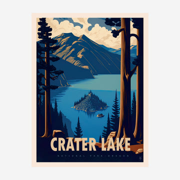 Crater Lake National Park, Oregon Travel Poster