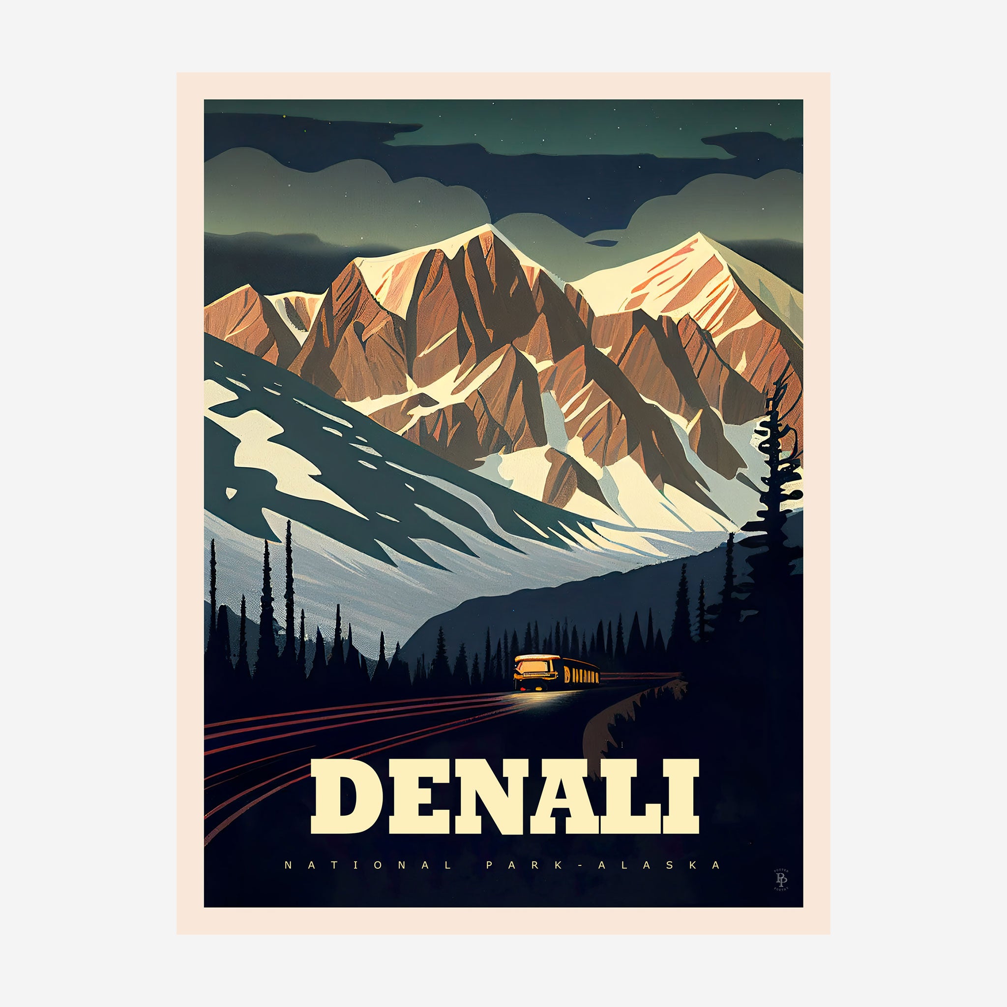 Denali National Park, Alaska Travel Poster