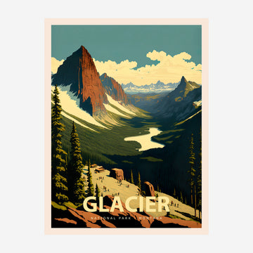 Glacier National Park, Montana Travel Poster