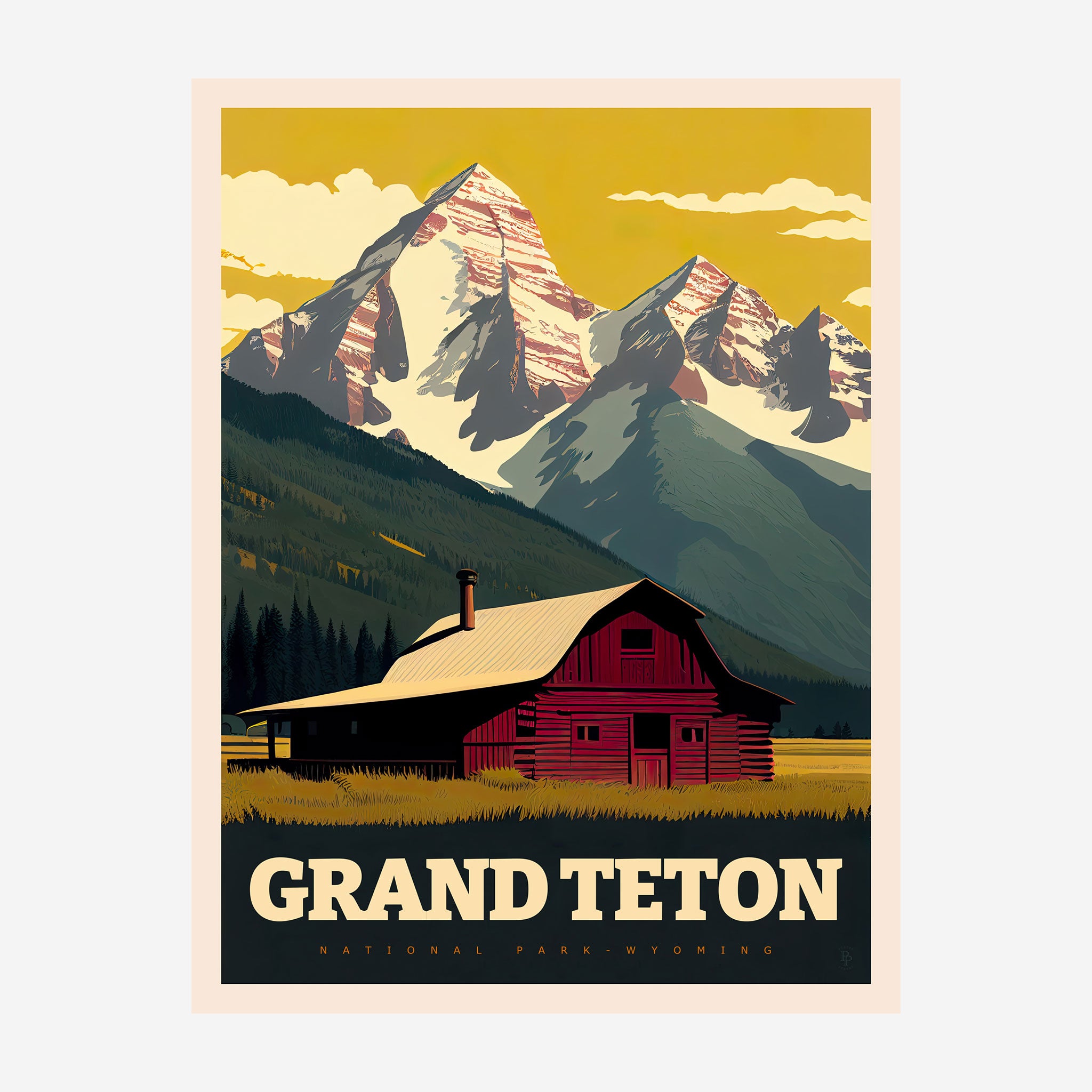 Grand Teton National Park, Wyoming Travel Poster