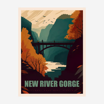 New River Gorge National Park, West Virginia Travel Poster