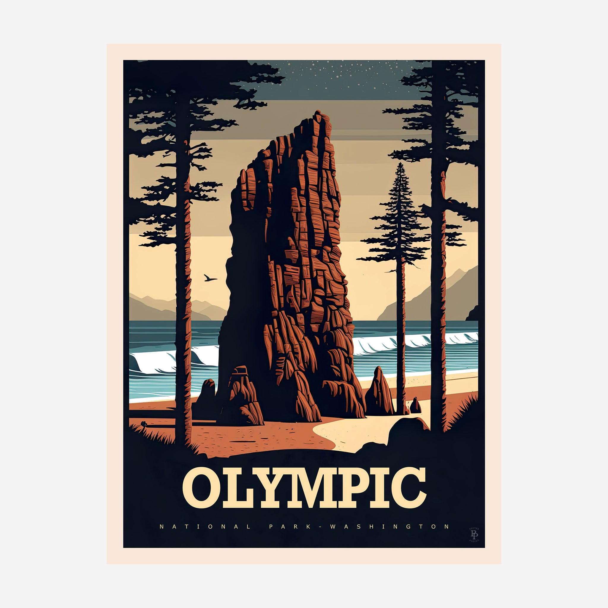 Olympic National Park, Washington Travel Poster