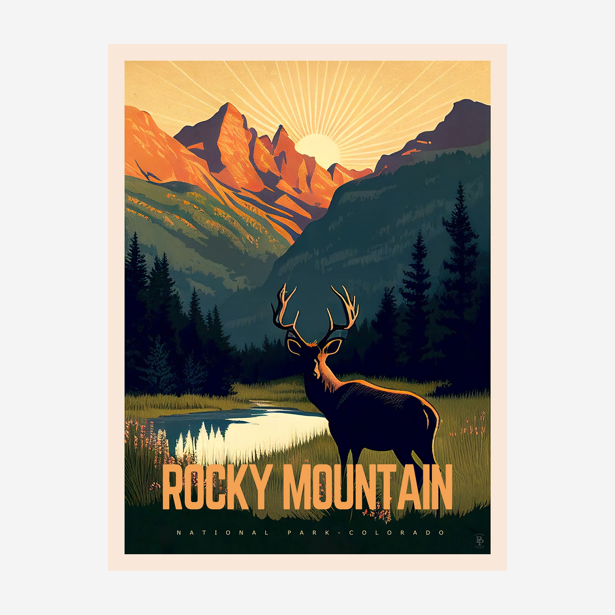 Rocky Mountain National Park, Colorado Travel Poster