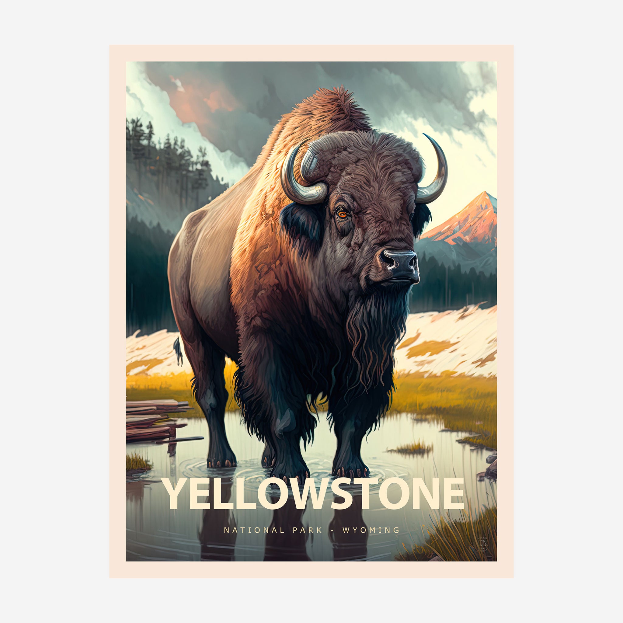 Yellowstone National Park, Wyoming Travel Poster