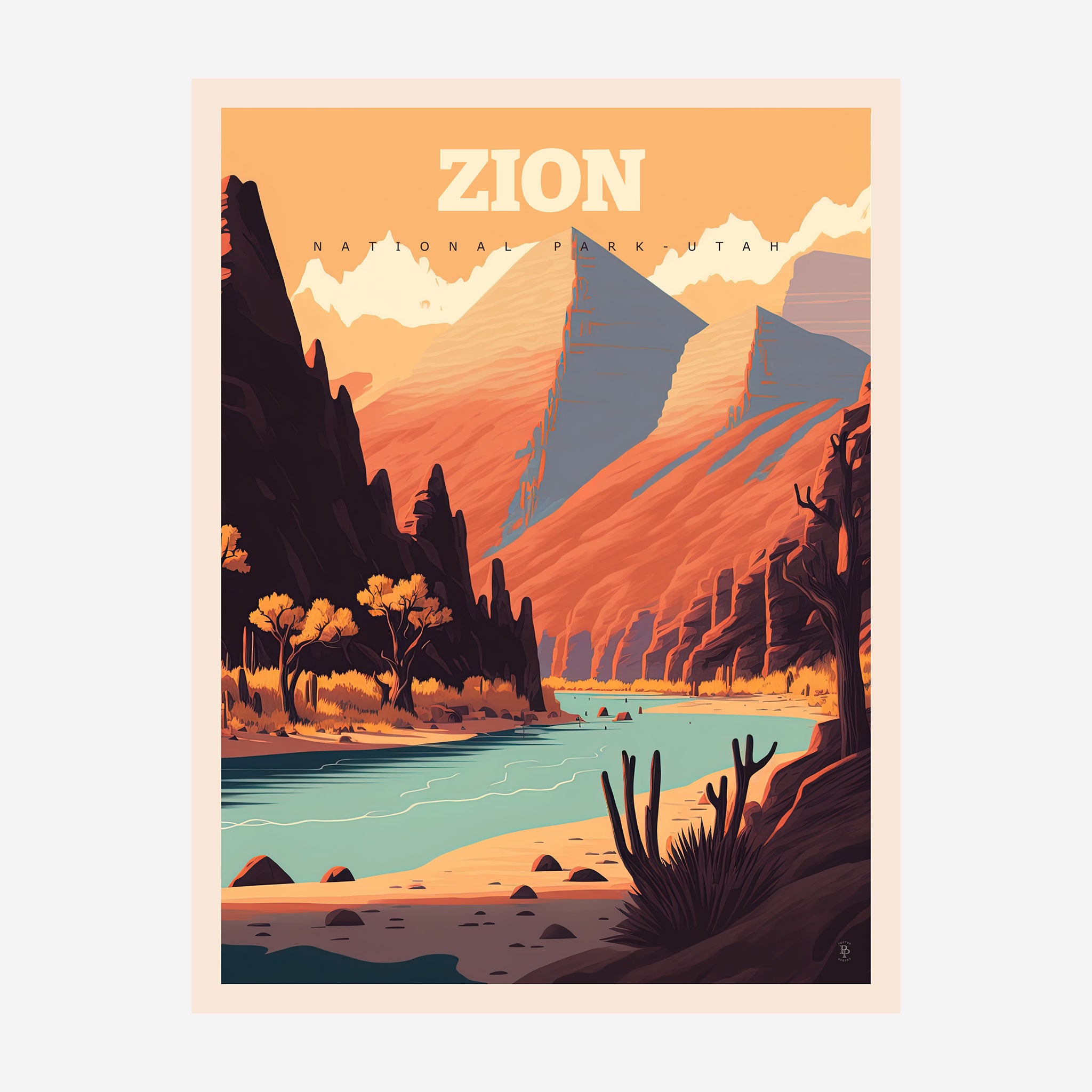 Zion National Park, Utah Travel Poster