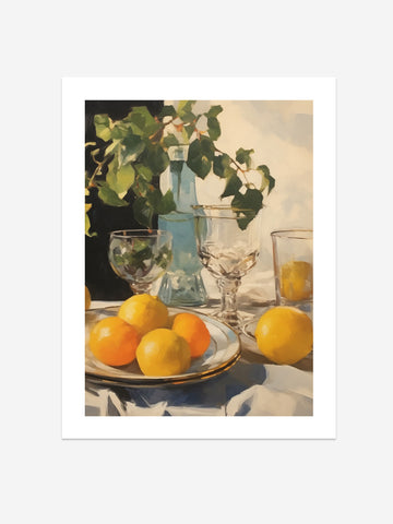 Vibrant Citrus Still Life Art Print