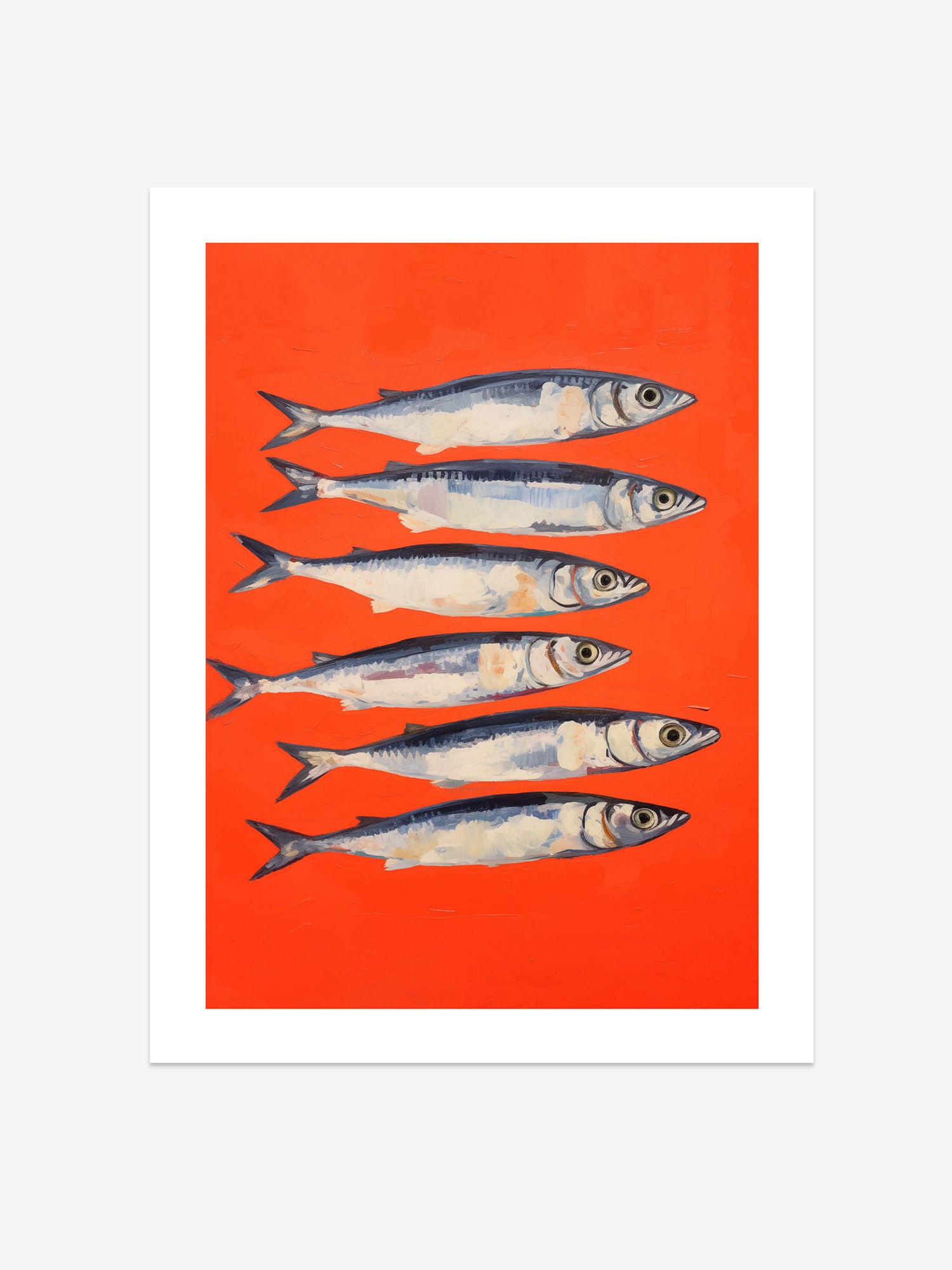 Bold Sardine Art Print – Vibrant Coastal Kitchen Decor