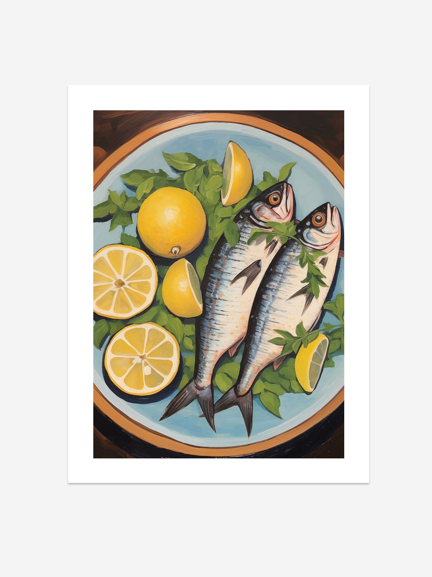 Fresh Fish & Lemons Art Print