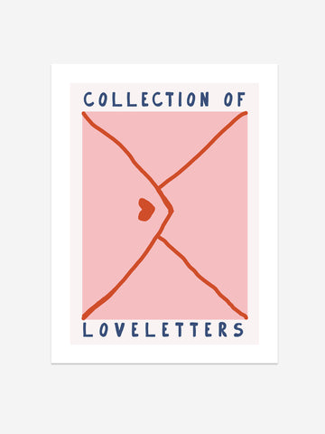 Collection of Love Letters Art Print – Whimsical Romance Wall Decor