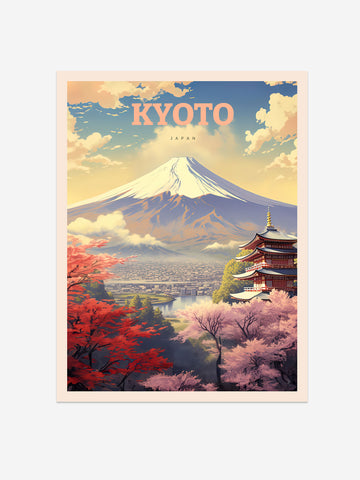 Kyoto Japan Travel Poster – Vintage-Inspired Wall Art Print