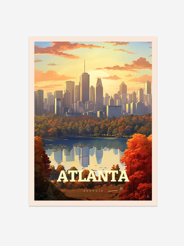 Atlanta Georgia Travel Poster – Vintage-Inspired Wall Art Print