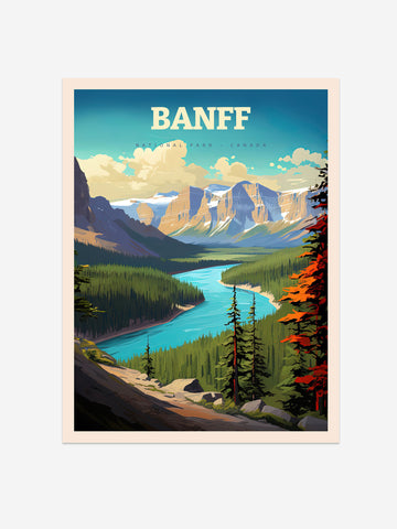 Banff National Park Art Print - Canadian Rockies Poster