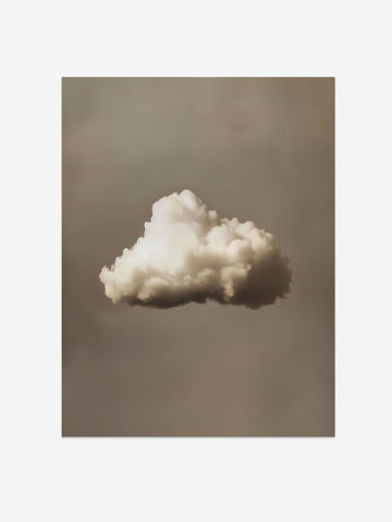 Serene Cloud on Beige Background – Minimalist Wall Art