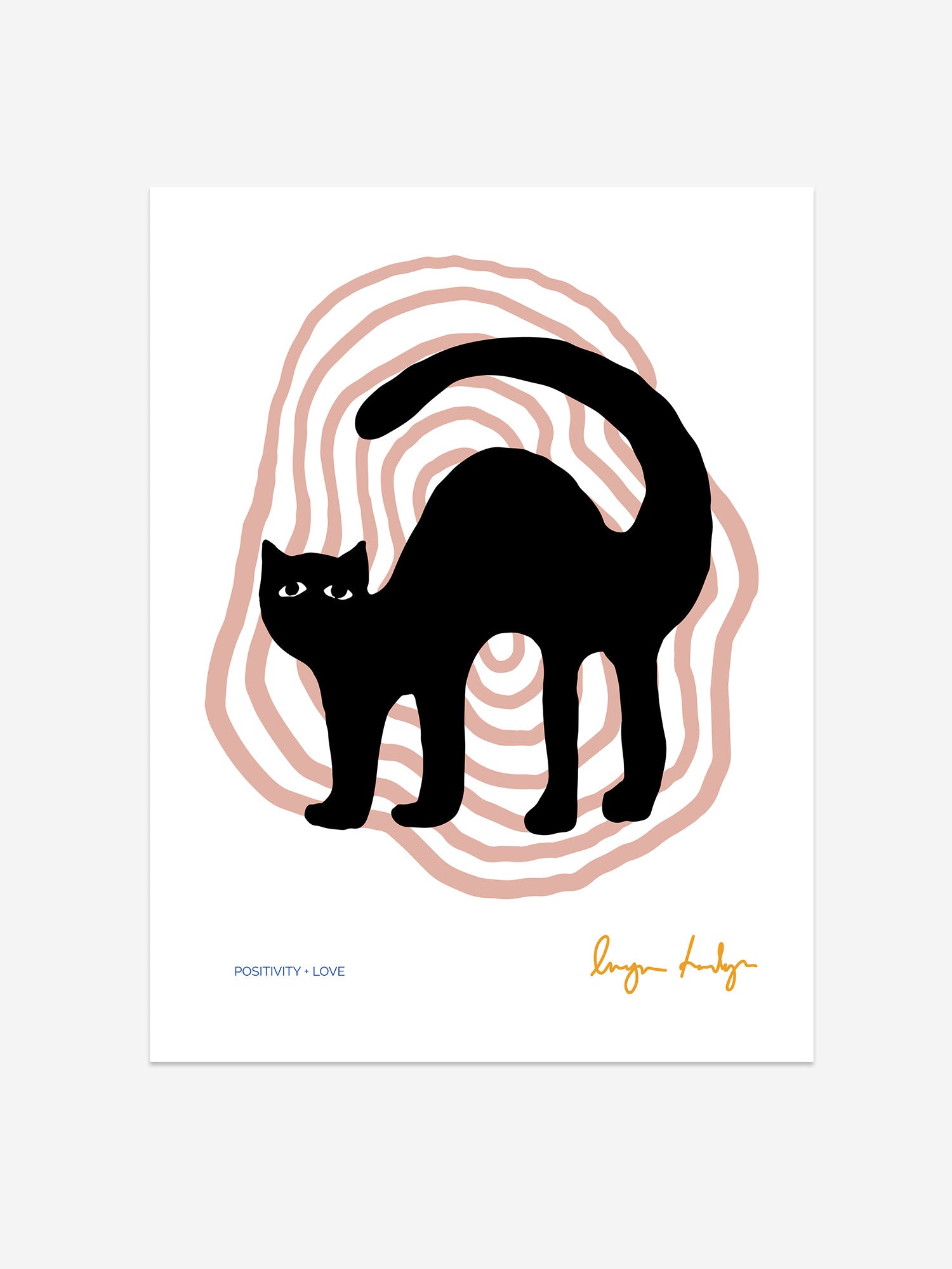 Black Cat Silhouette Art Print – Positivity & Love Collection