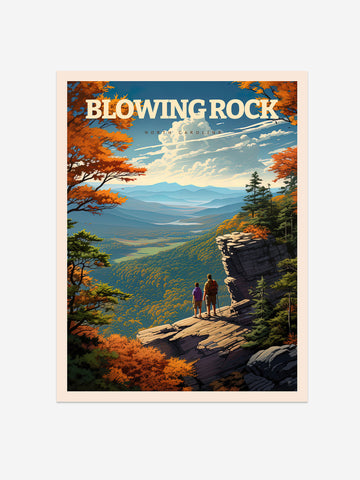 Blowing Rock North Carolina Travel Poster – Vintage-Inspired Wall Art Print