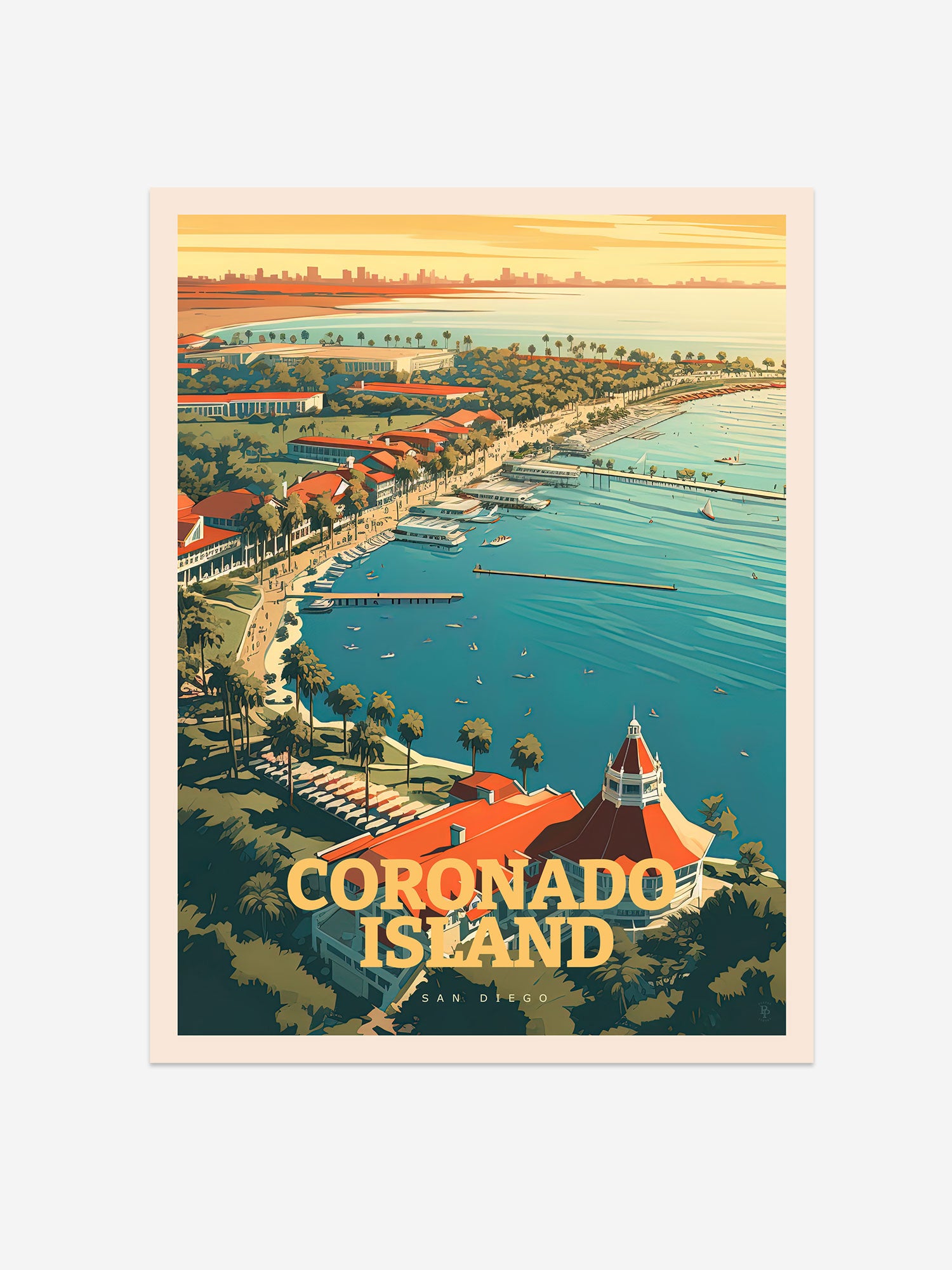 Coronado Island Travel Poster – Vintage-Inspired Wall Art Print