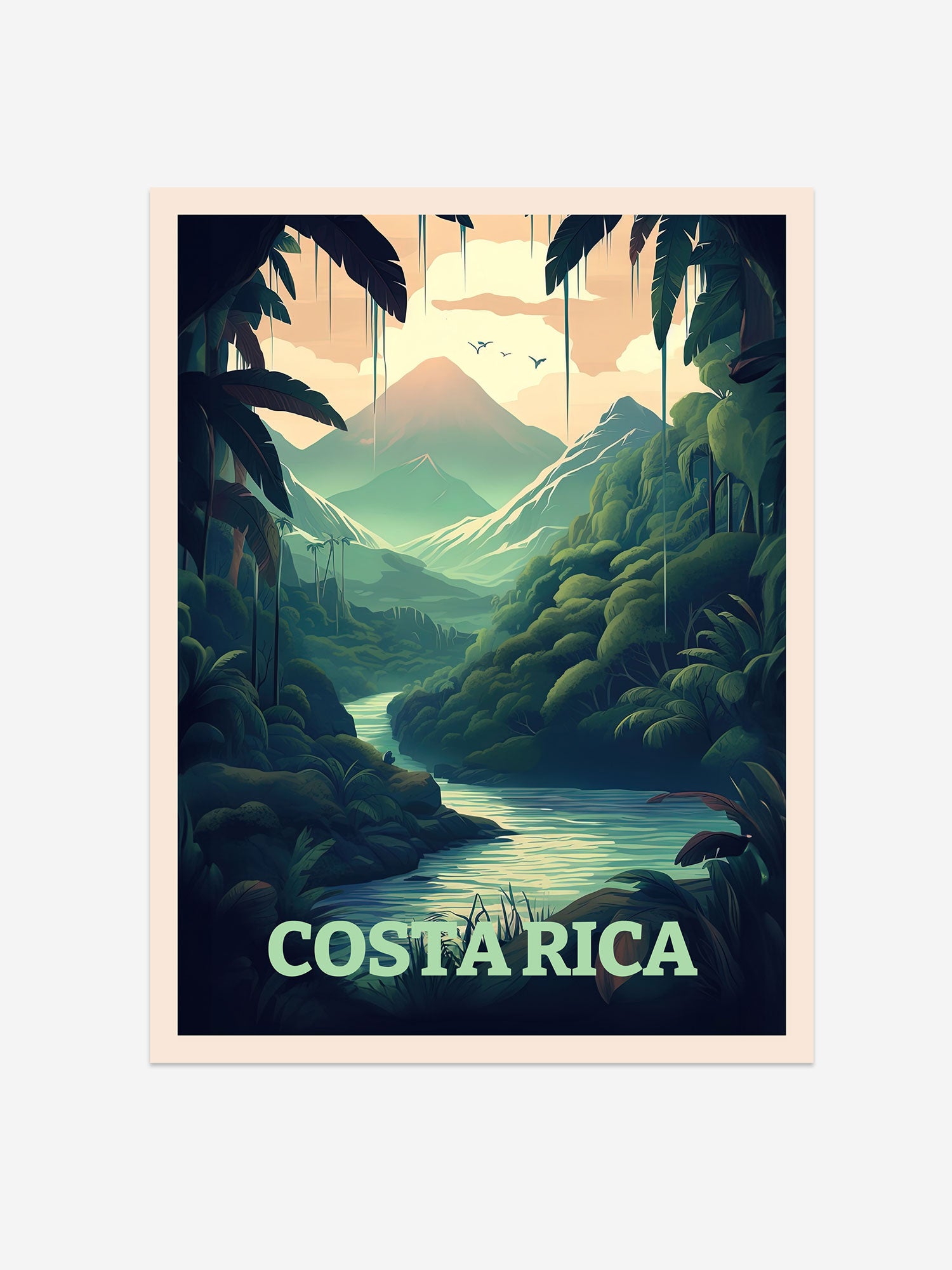 Costa Rica Travel Poster – Vintage-Inspired Wall Art Print