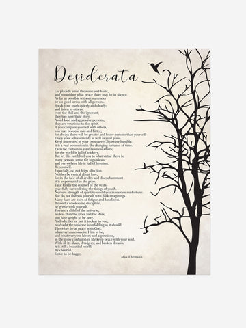 Desiderata Poem Print – Inspirational Art – Motivational Wall Decor