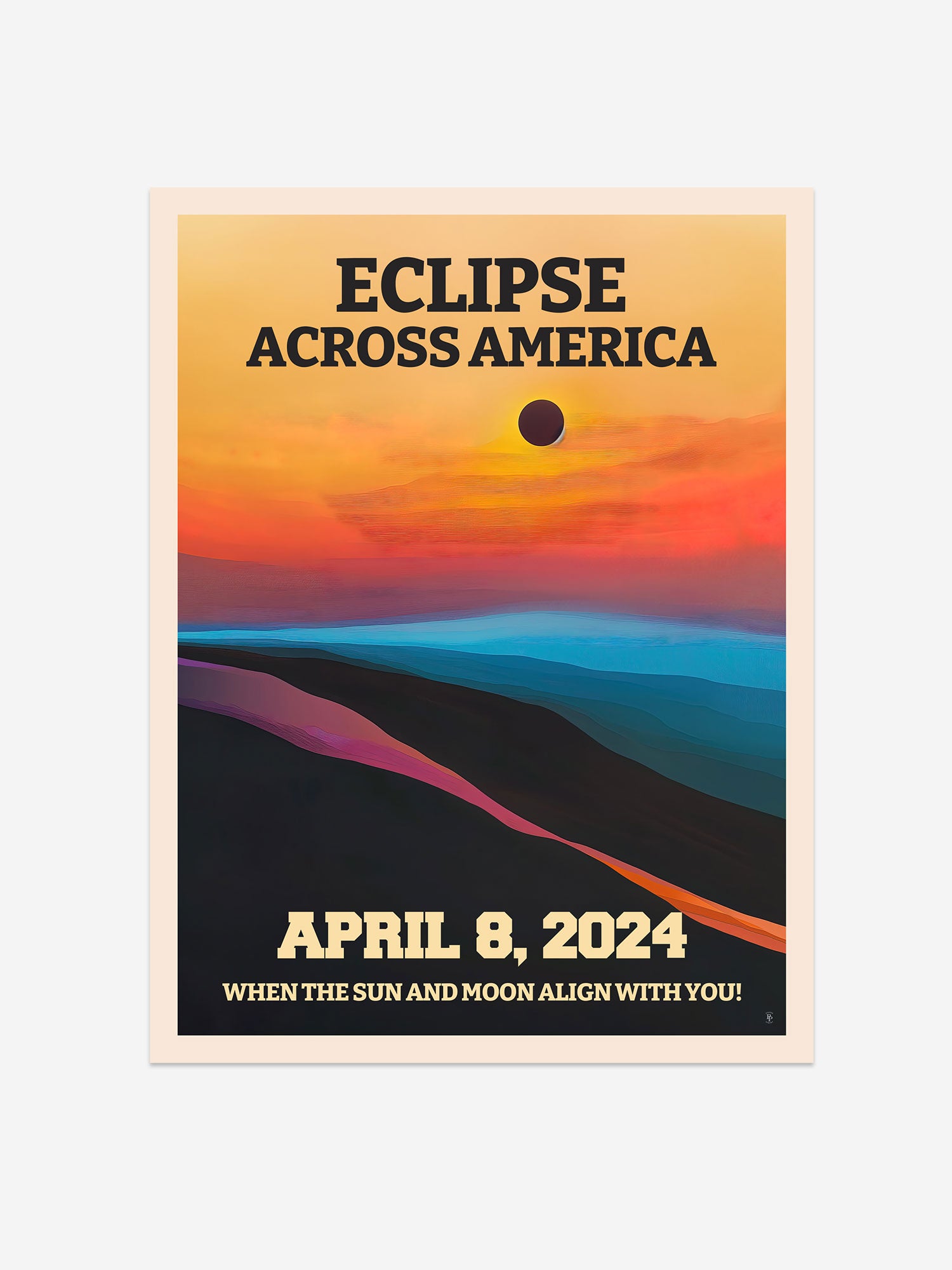 Eclipse Across America Travel Poster – Vintage-Inspired Wall Art Print