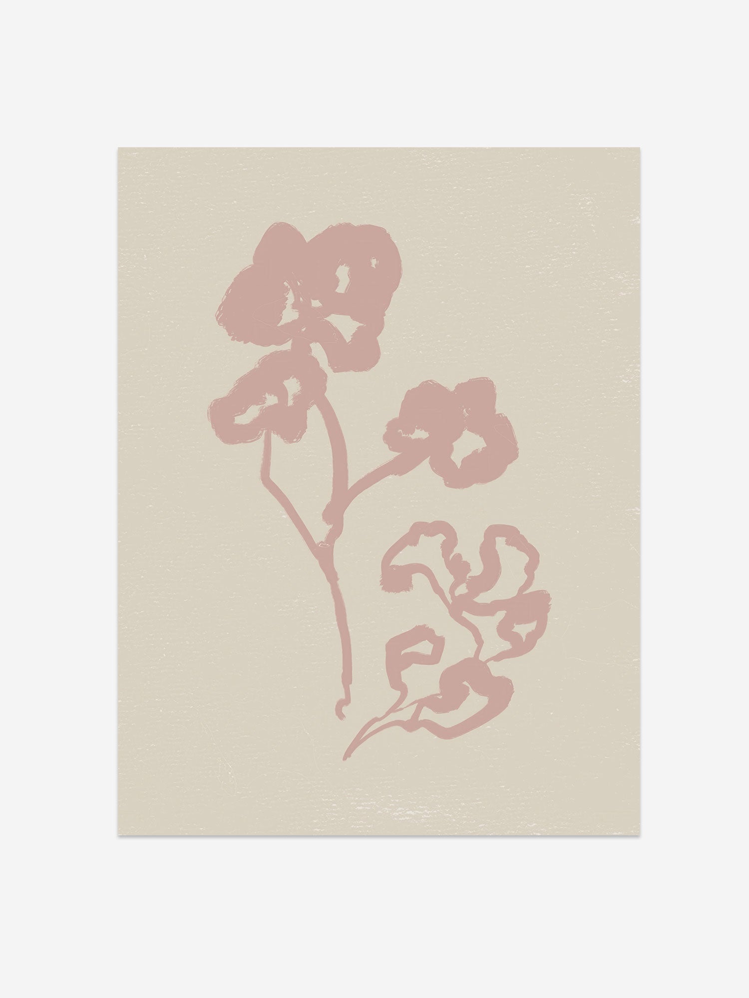 Soft Blush Floral – Minimalist Abstract Botanical Print