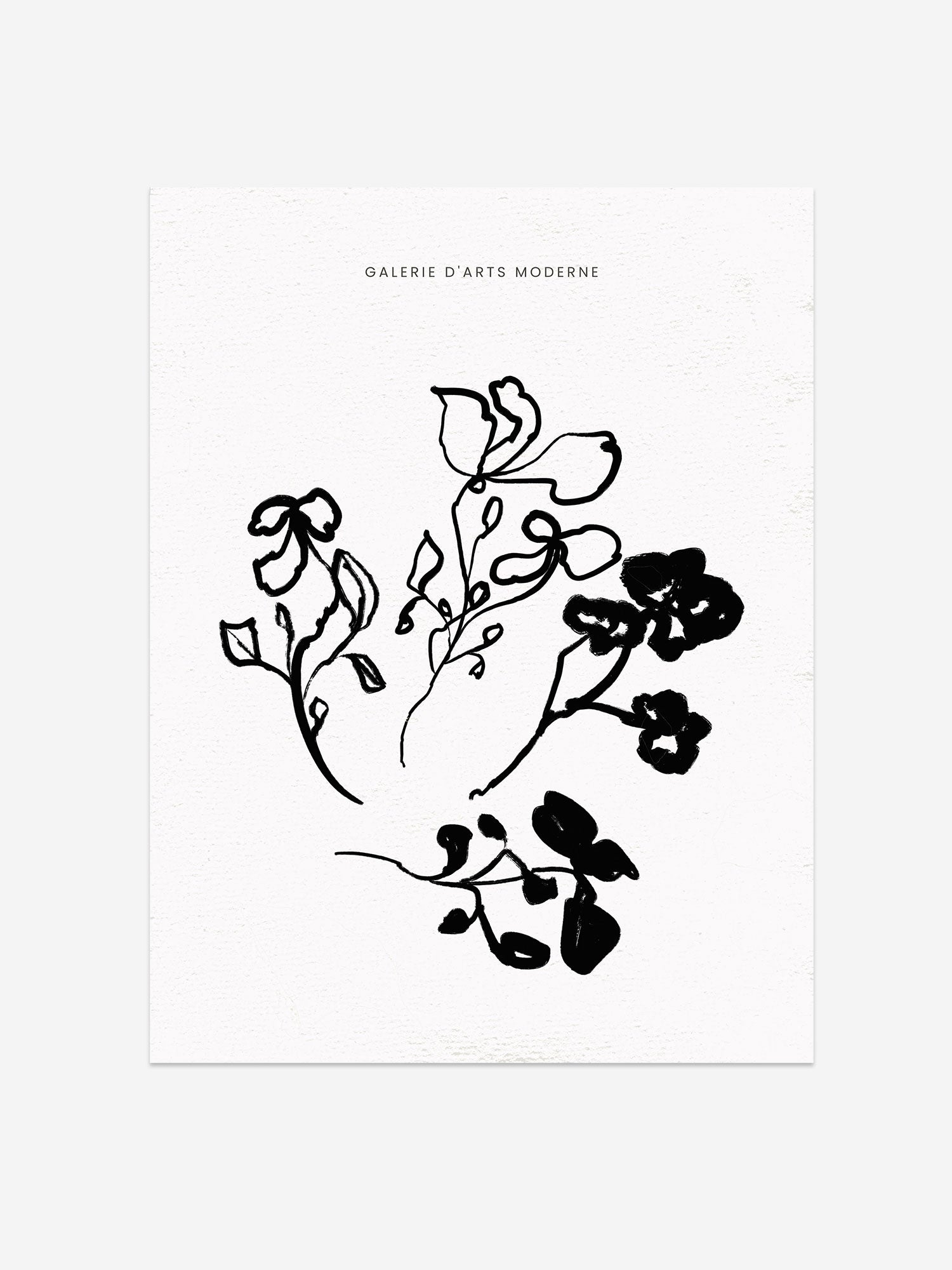 Monochrome Modern Floral Sketch