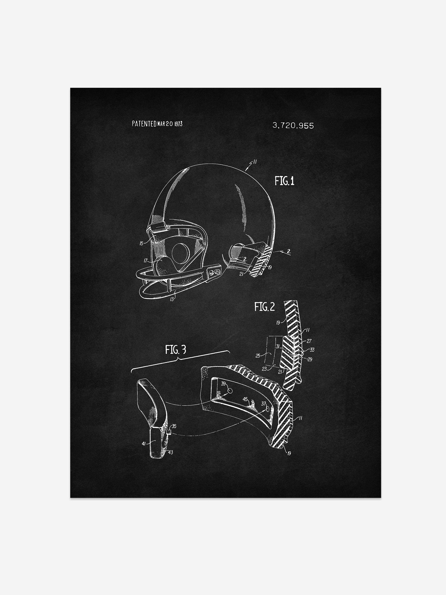 Football Helmet Patent Print – Sports Art – Office Wall Decor