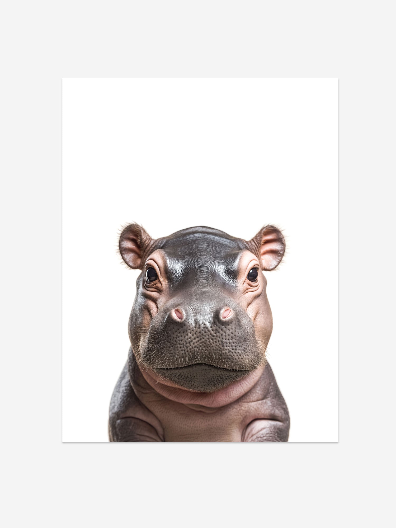 Baby Hippo Nursery Print – Cozy Nursery Decor