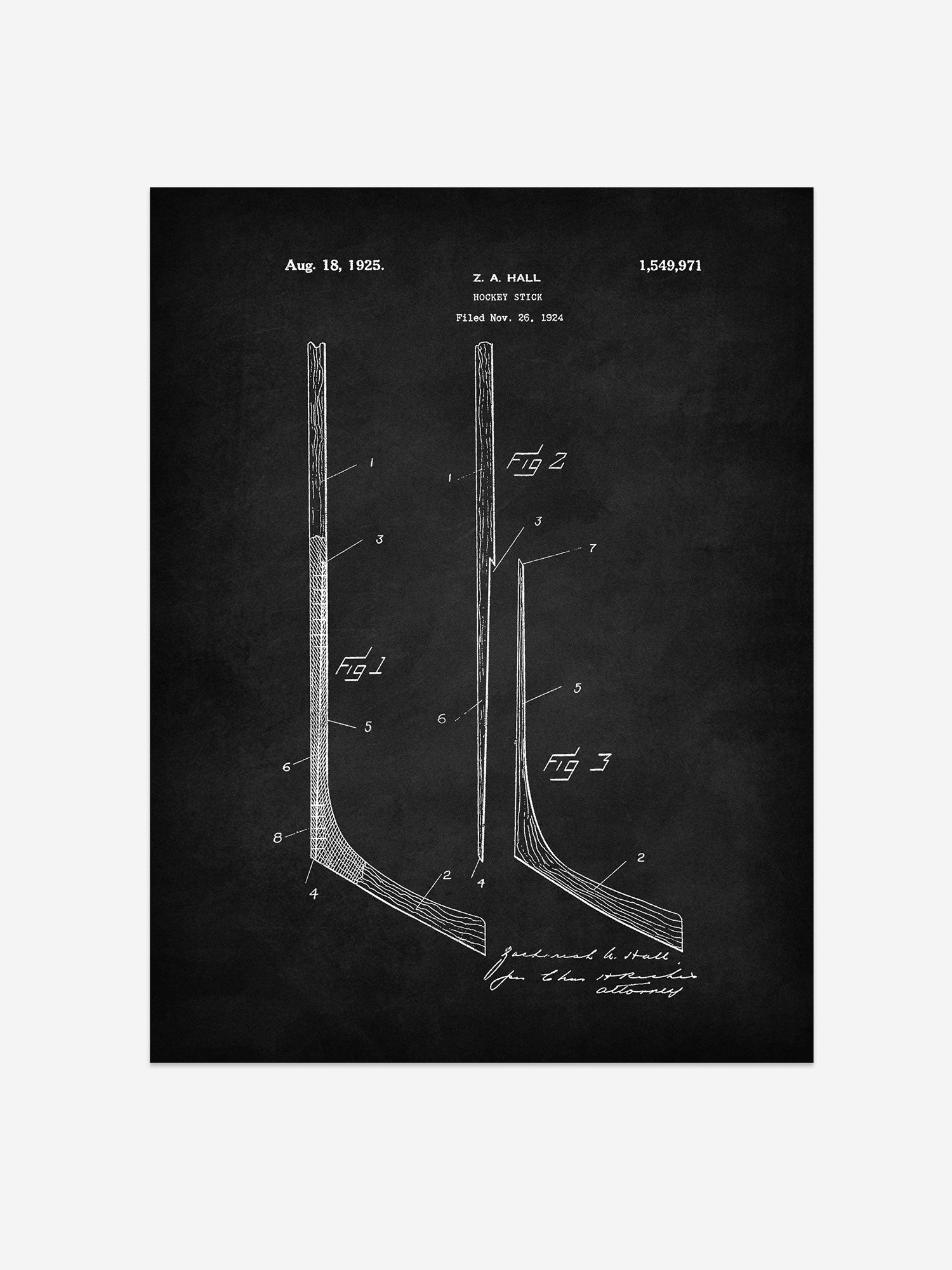 Ice Hockey Stick Patent Print – Vintage Sports Art – Hockey Wall Decor