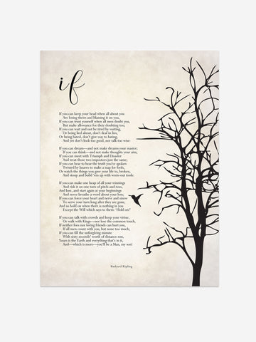 If Poem Print by Rudyard Kipling – Inspirational Art – Motivational Wall Decor