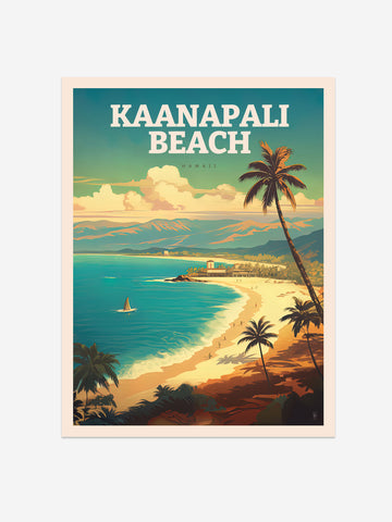 Kaanapali Hawaii Travel Poster – Vintage-Inspired Wall Art Print