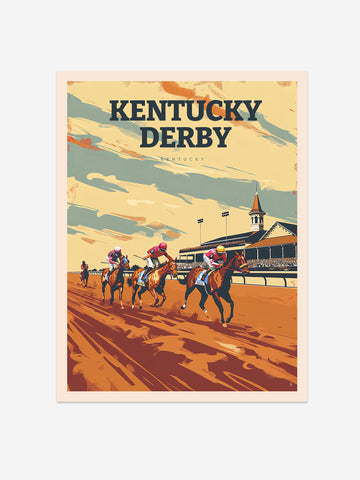 Kentucky Derby Travel Poster – Vintage-Inspired Wall Art Print