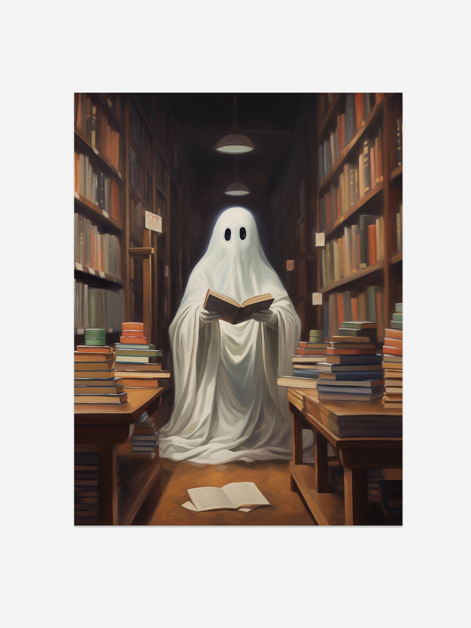 Gabby the Ghost at the Library Art Print