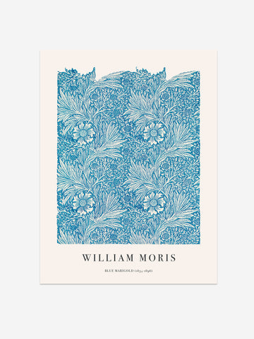 William Morris Print – Blue Marigold – Vintage Wall Art