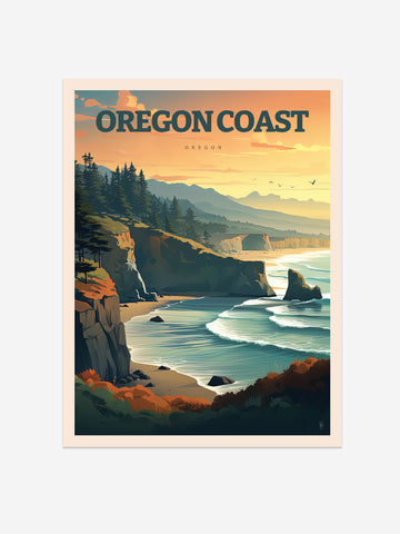 Oregon Coast, Oregon Travel Poster