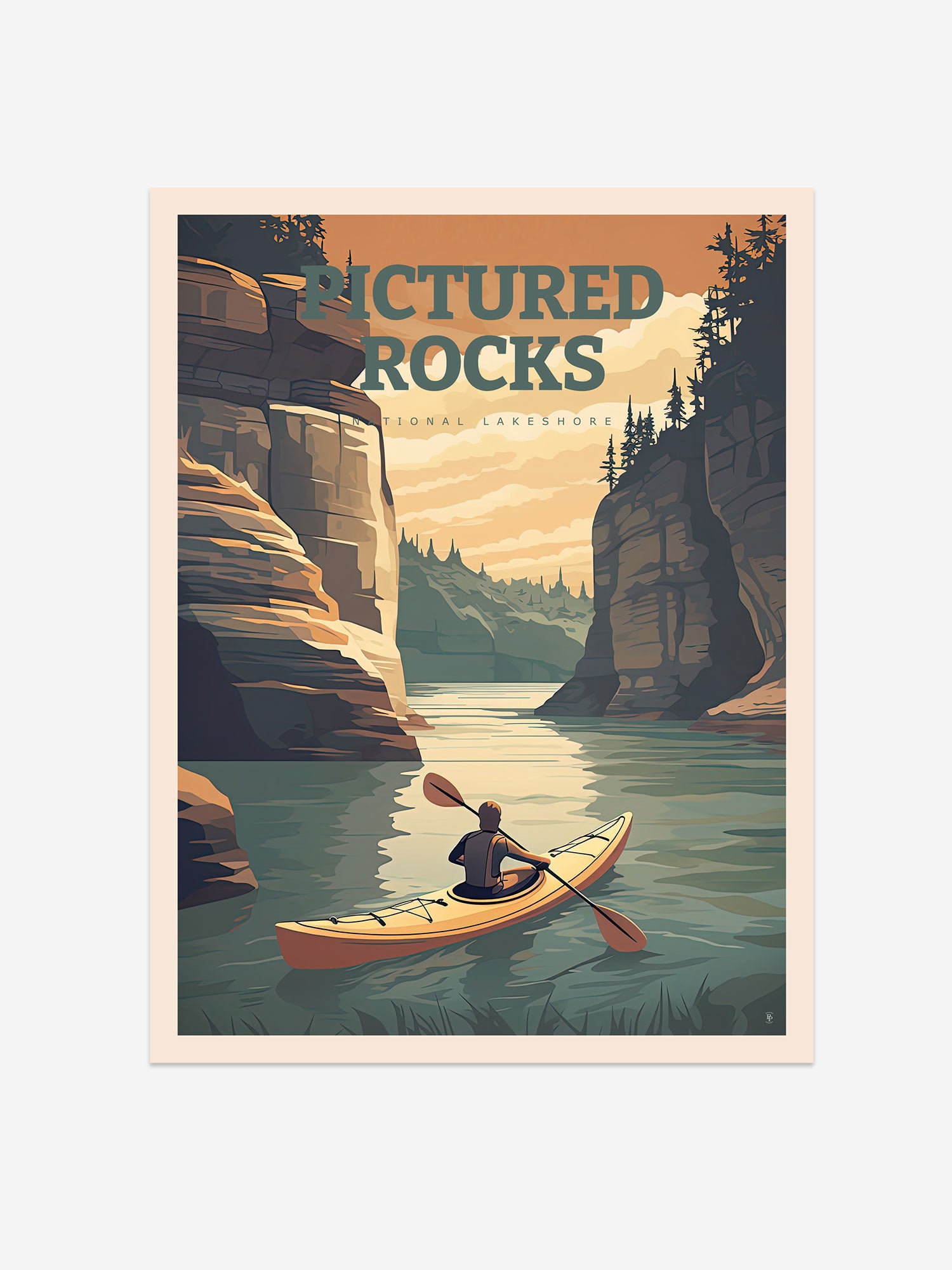 Pictured Rocks, Michigan Travel Poster