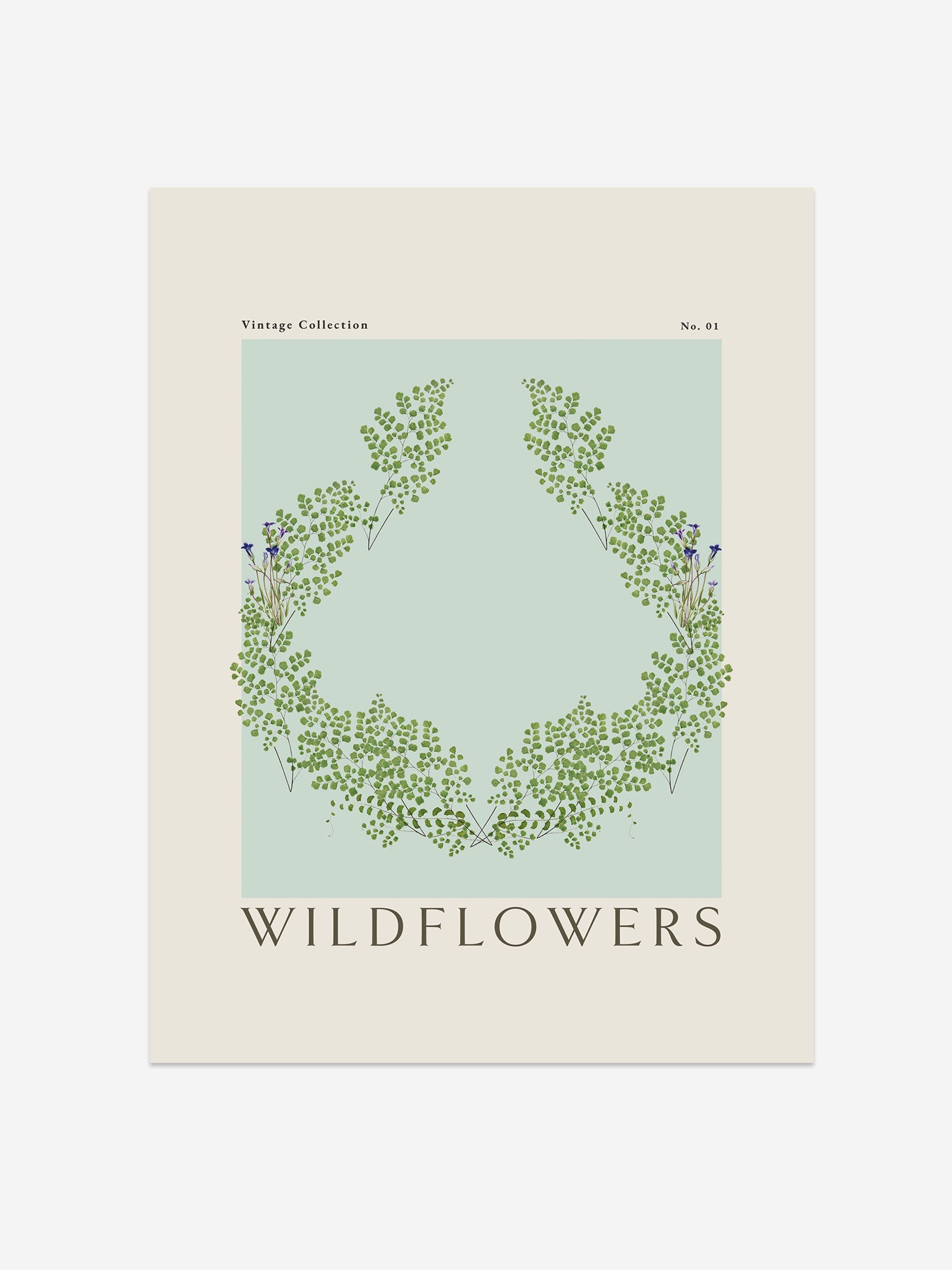 Wild Green Wreath – Vintage Botanical Print