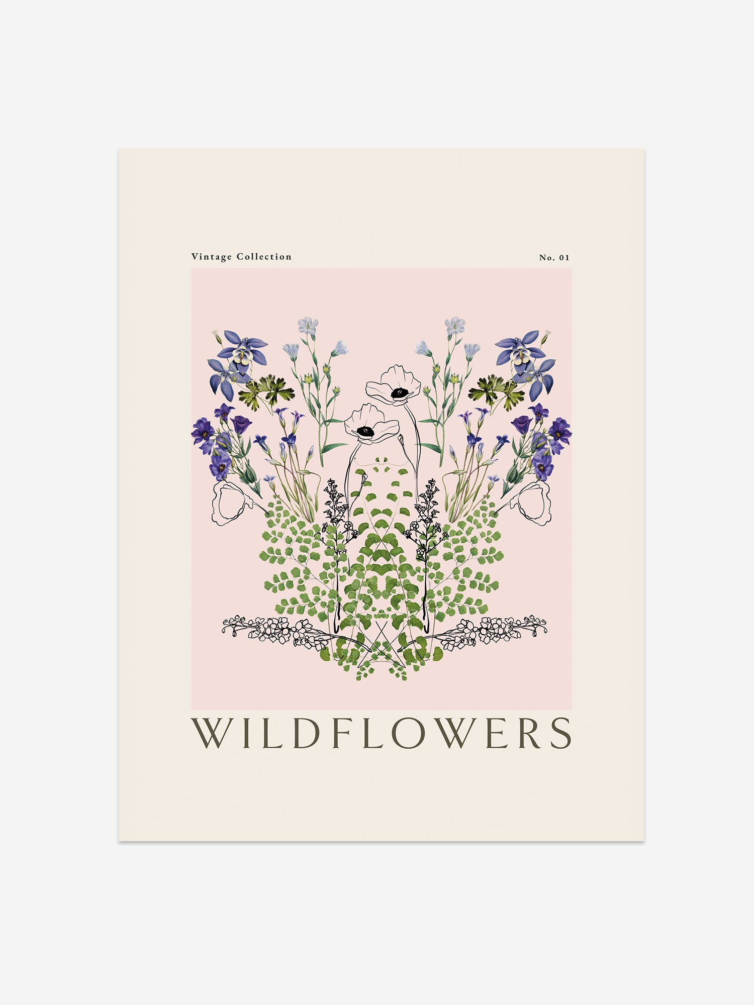 Delicate Wildflower Symphony – Vintage Floral Print