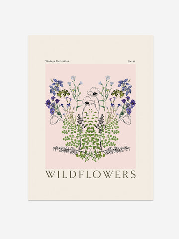 Delicate Wildflower Symphony – Vintage Floral Print