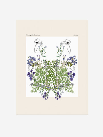 Symmetry of Blooms – Vintage Wildflower Art Print