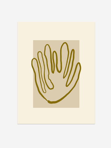 Golden Palm – Abstract Minimalist Hand Print