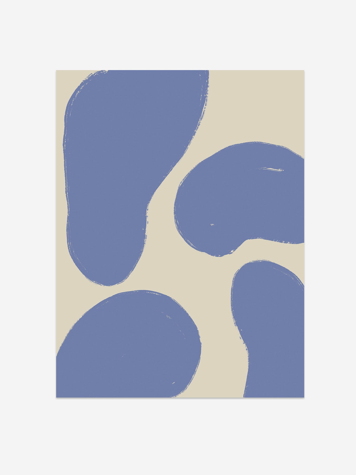 Blue Organic Shapes – Minimalist Abstract Print