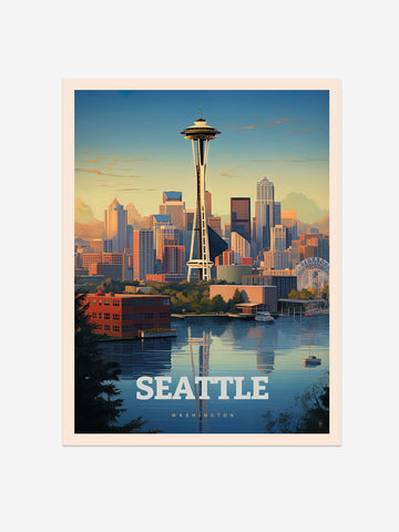 Seattle, Washington Travel Poster