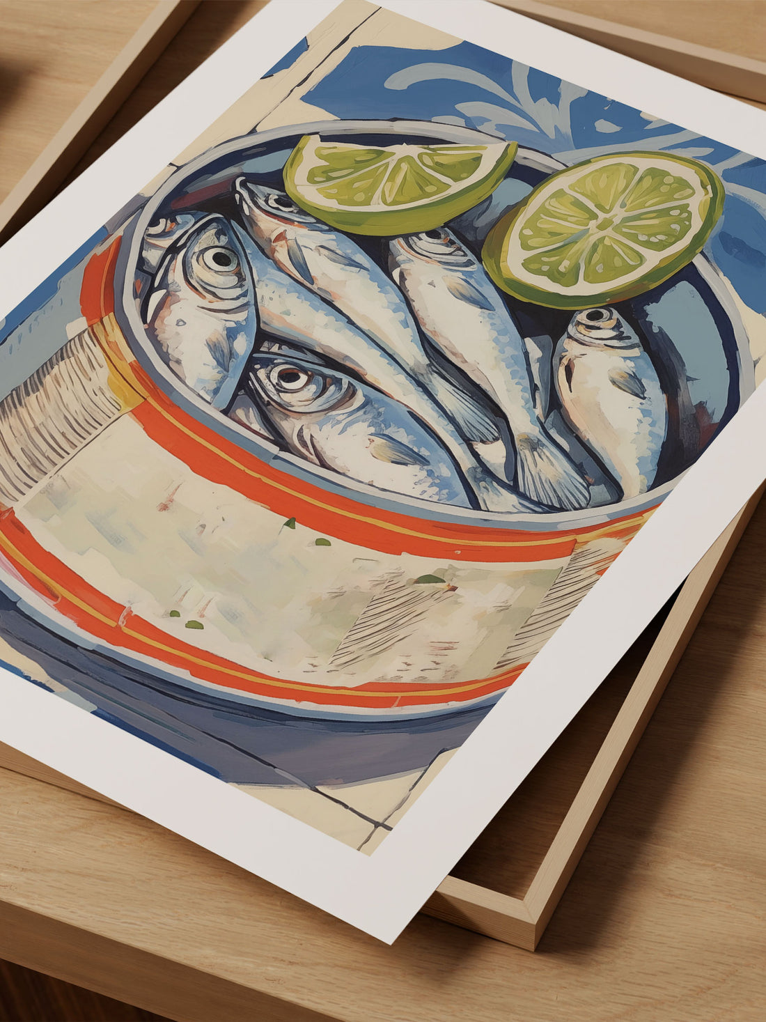 Vintage Fish & Lime Still Life Art Print – Mediterranean Inspired Kitchen Decor