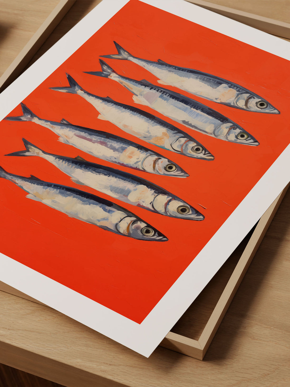 Bold Sardine Art Print – Vibrant Coastal Kitchen Decor