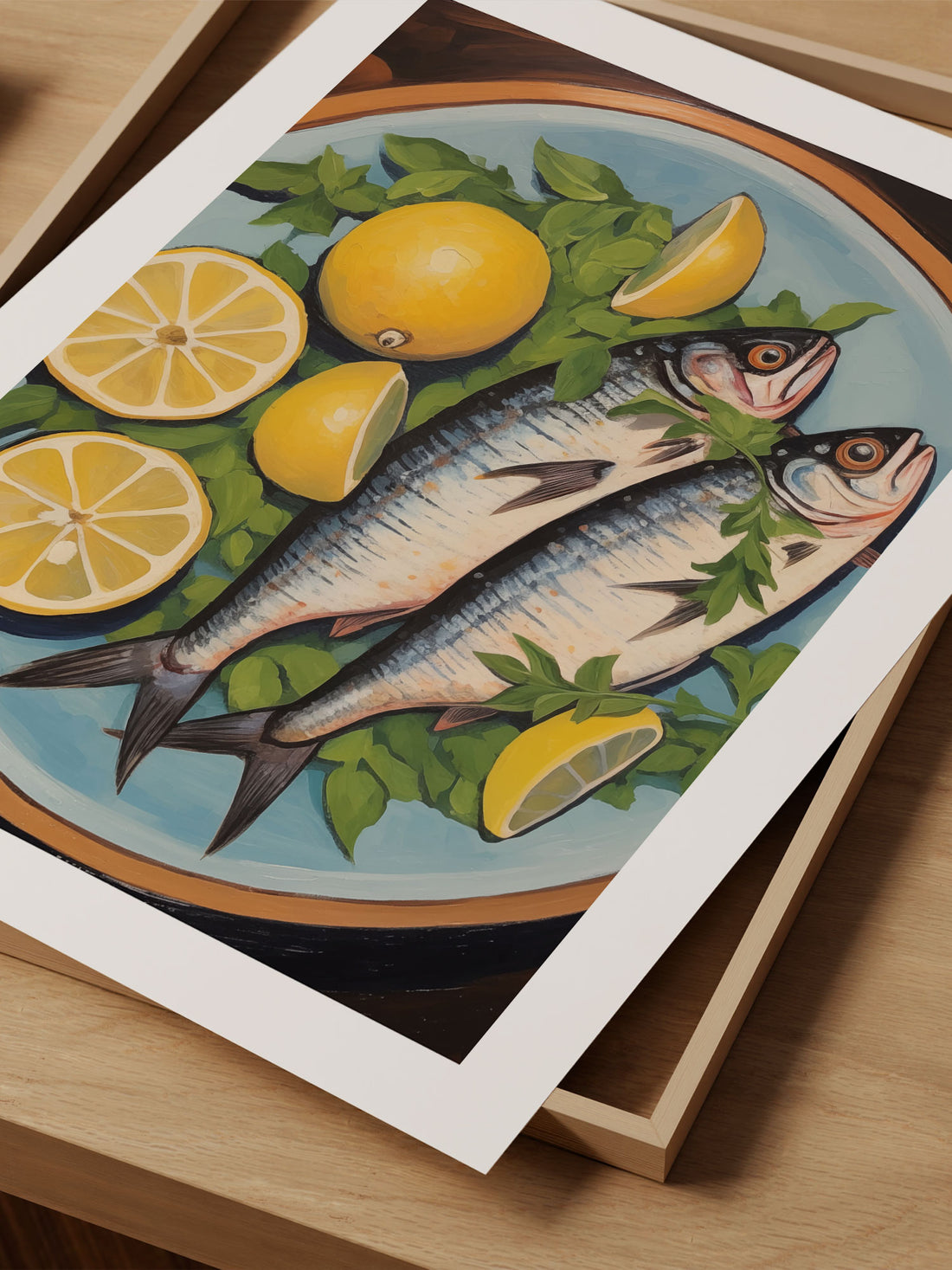 Fresh Fish & Lemons Art Print